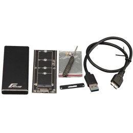 Зовнішня кишеня Frime SSD M.2 USB 3.0 Metal Black (FHE200.M2U30)