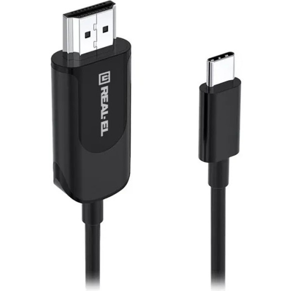 Кабель REAL-EL CHD-180 HDMI - USB Type-C (M/M) 1.8 м Black (EL123500044)