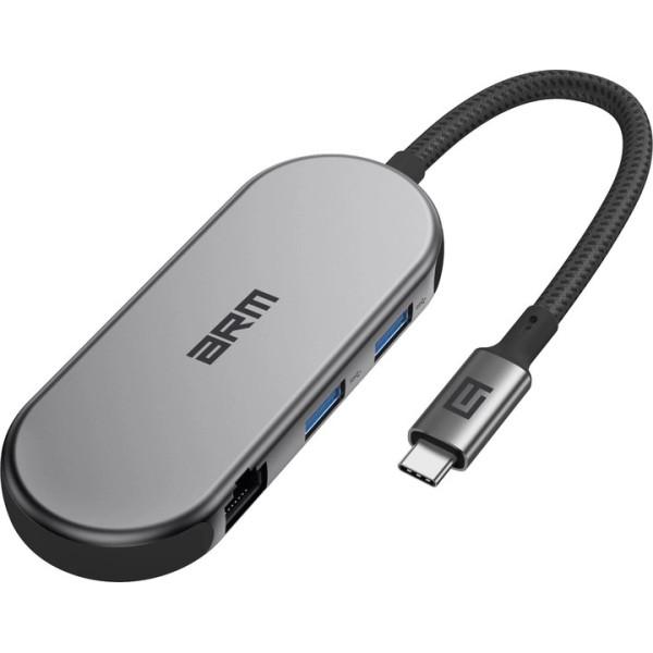 USB HUB ArmorStandart Type-C to HD4K+LAN+PD+2USB+TF/SDcard Gray (ARM69365)