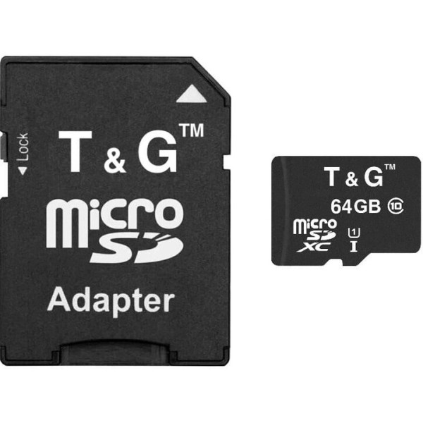 Карта пам'яті T&G microSDXC 64GB UHS-I Class 10 + SD-adapter (TG-64GBSDCL10-01)