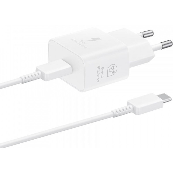 Мережевий зарядний пристрій Samsung 25W Travel Adapter + cable Type-C White (EP-T2510XWEGEU)