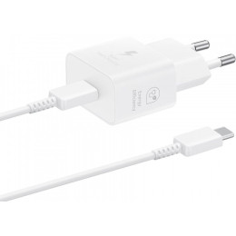 Мережевий зарядний пристрій Samsung 25W Travel Adapter + cable Type-C White (EP-T2510XWEGEU)