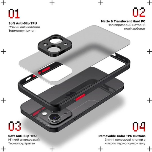 Панель ArmorStandart Frosted Matte для Xiaomi Redmi Note 13 5G Black