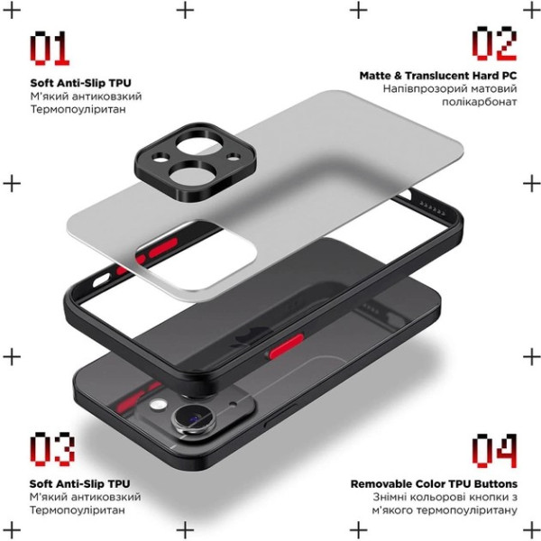 Панель ArmorStandart Frosted Matte для Xiaomi Redmi Note 13 Pro 5G/Poco X6 5G Black