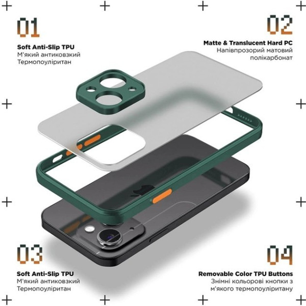 Панель ArmorStandart Frosted Matte для Xiaomi Redmi 13C 4G/Poco C65 Dark Green (ARM72511)