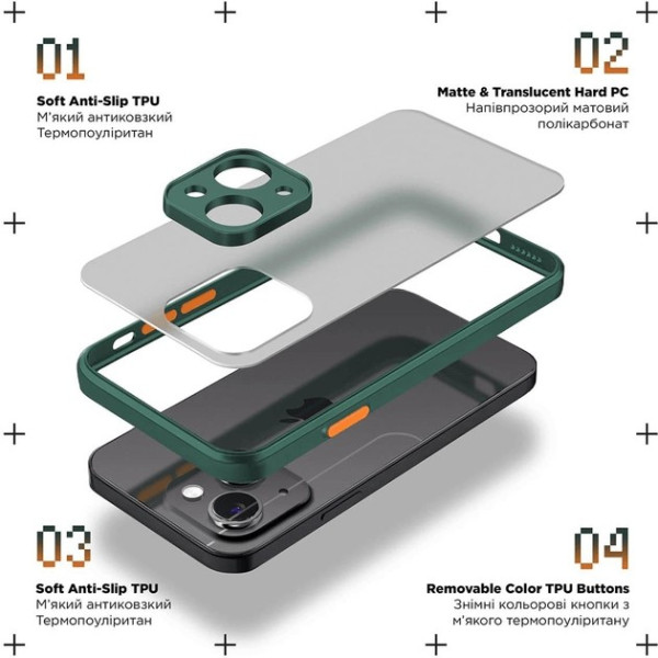 Панель ArmorStandart Frosted Matte для Xiaomi Redmi Note 13 5G Dark Green (ARM71882)