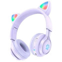 Bluetooth-гарнітура Hoco W39 Cat Ear Kids BT Purple
