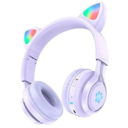 Bluetooth-гарнітура Hoco W39 Cat Ear Kids BT Purple