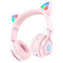 Bluetooth-гарнітура Hoco W39 Cat Ear Kids BT Pink