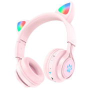 Bluetooth-гарнітура Hoco W39 Cat Ear Kids BT Pink