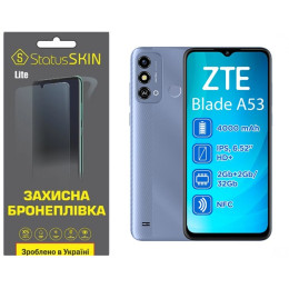 Поліуретанова плівка StatusSKIN Lite на екран ZTE Blade A53 Глянцева