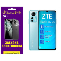 Полиуретановая пленка StatusSKIN Pro+ на экран ZTE Blade A72S Глянцевая