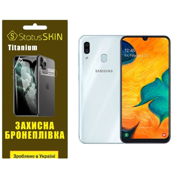 Полиуретановая пленка StatusSKIN Titanium на экран Samsung A30 A305 Глянцевая
