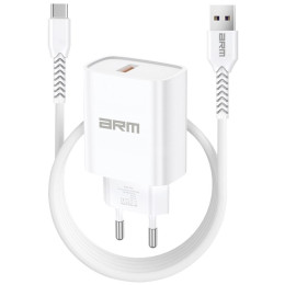 Сетевое зарядное устройство ArmorStandart AR012 1хUSB 24W with Type-C cable White (ARM69893)