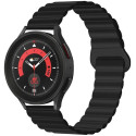 Магнитный ремешок Silicone с кольцом для смарт-часов Samsung/Amazfit/Huawei (20mm) Black