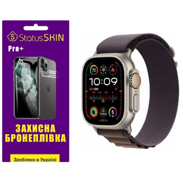 Полиуретановая пленка StatusSKIN Pro+ на экран Apple Watch Ultra 2 49mm Глянцевая
