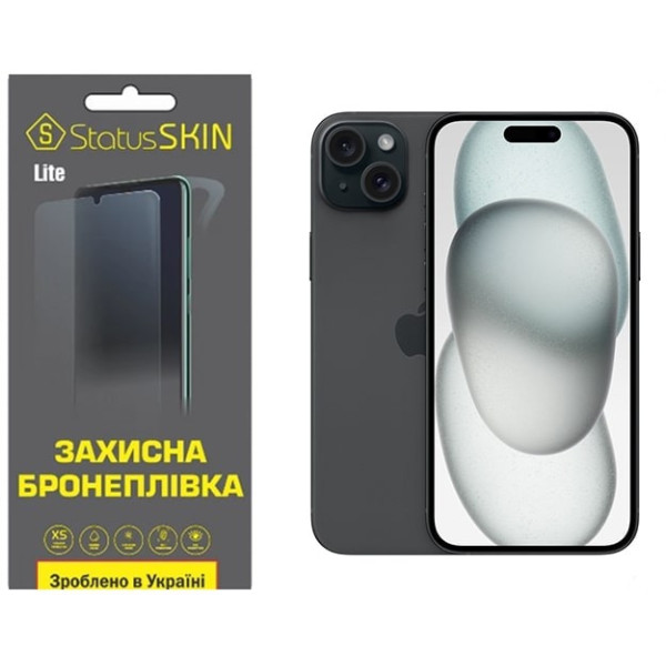 Полиуретановая пленка StatusSKIN Lite на экран iPhone 15 Plus Глянцевая