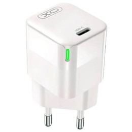 Мережевий зарядний пристрій XO CE06 GaN Lamp Display Single USB-C PD&QC3.0 30W 3A White