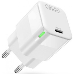 Мережевий зарядний пристрій XO CE06 GaN Lamp Display Single USB-C PD&QC3.0 30W 3A White