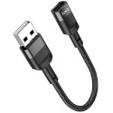 Переходник Hoco U107 USB male to Type-C female adapter 0.1m Black