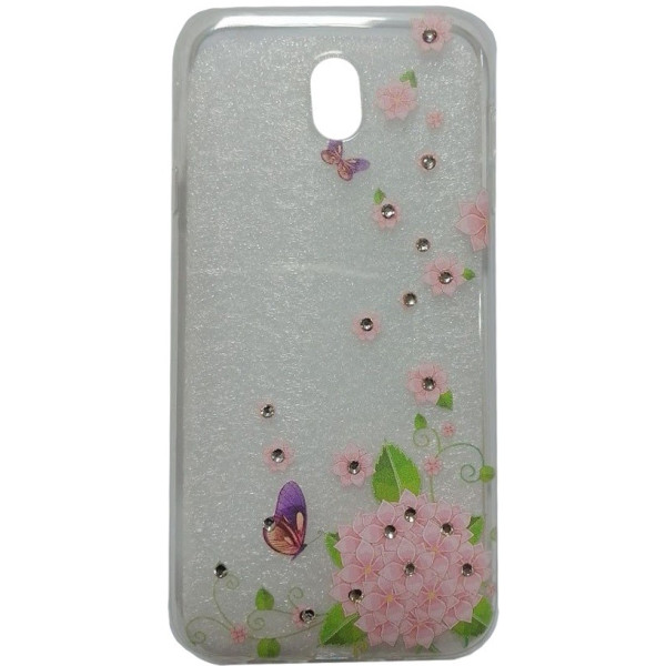 Чохол силіконовий з квітами для Samsung J7 2017 J730 Butterflies