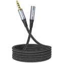 Аудіо-кабель Hoco UPA20 3.5 audio Male to Female 2m Metal Gray