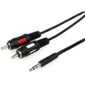 Аудіо-кабель Atcom mini-jack 3.5мм(M)-2xRCA-тюльпан(M) 1.8м (10707)