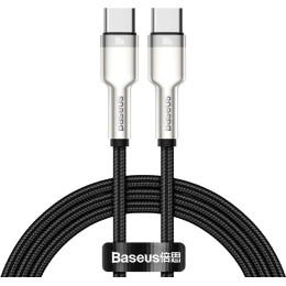 Кабель Baseus Cafule Series Metal Type-C to Type-C 100W 1m Black (CATJK-C01)