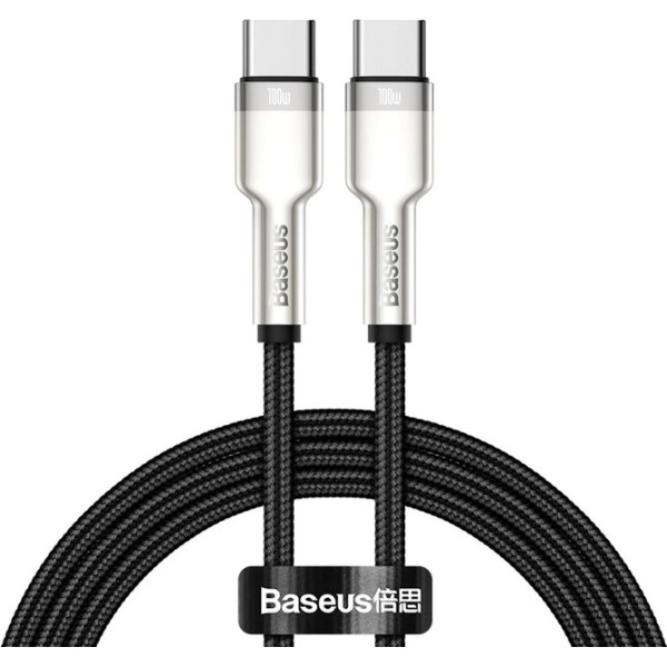 Кабель Baseus Cafule Series Metal Type-C to Type-C 100W 1m Black (CATJK-C01)