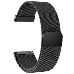 Магнитный ремешок Миланская петля для смарт-часов Samsung/Amazfit/Huawei (20mm) Black