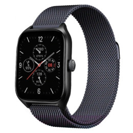 Магнитный ремешок Миланская петля для смарт-часов Samsung/Amazfit/Huawei (20mm) Space Gray