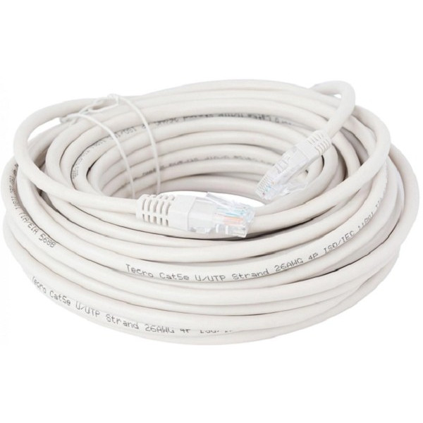 Патч-корд Tecro UTP-RJ45-1000 RJ45 Cat.5e 10м Сірий