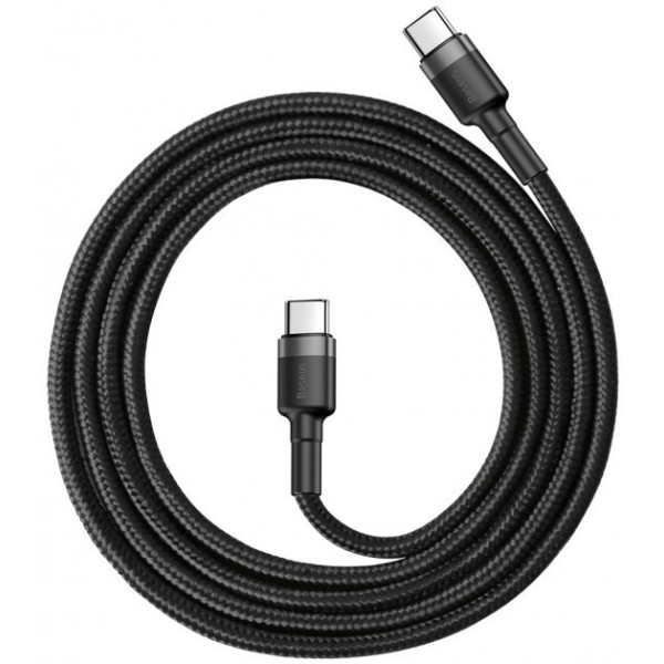 Кабель Baseus Cafule PD 2.0 Type-C to Type-C 3A 60W 1m Gray/Black (CATKLF-GG1)