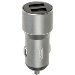 Автомобильное зарядное устройство XO CC30 Metal 2USB 12W 2.4A Gray
