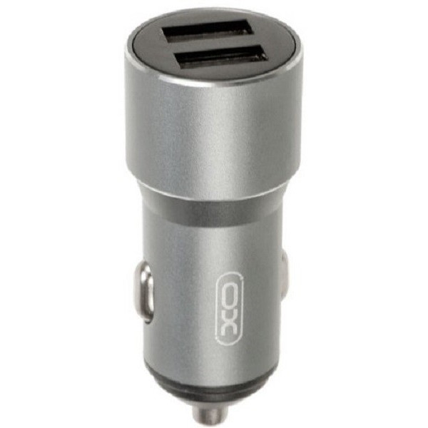 Автомобильное зарядное устройство XO CC30 Metal 2USB 12W 2.4A Gray