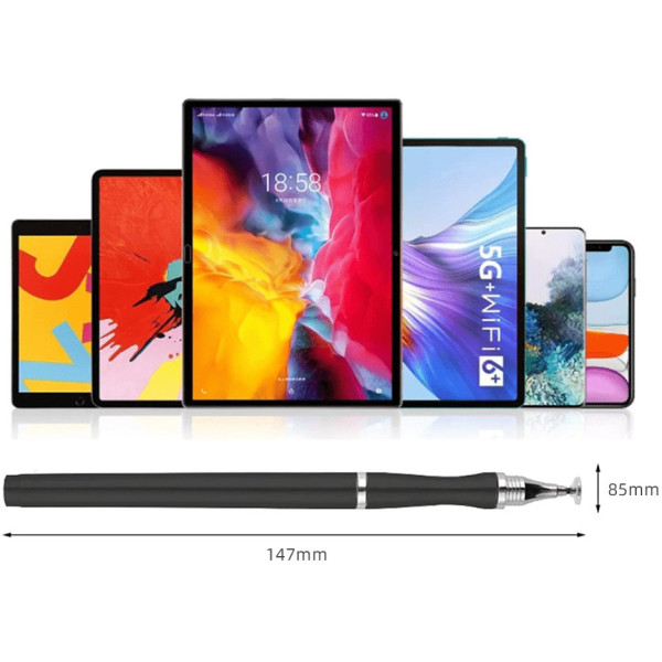Стилус ручка Universal Drawing 2 в 1 для планшетів і смартфонів Silver