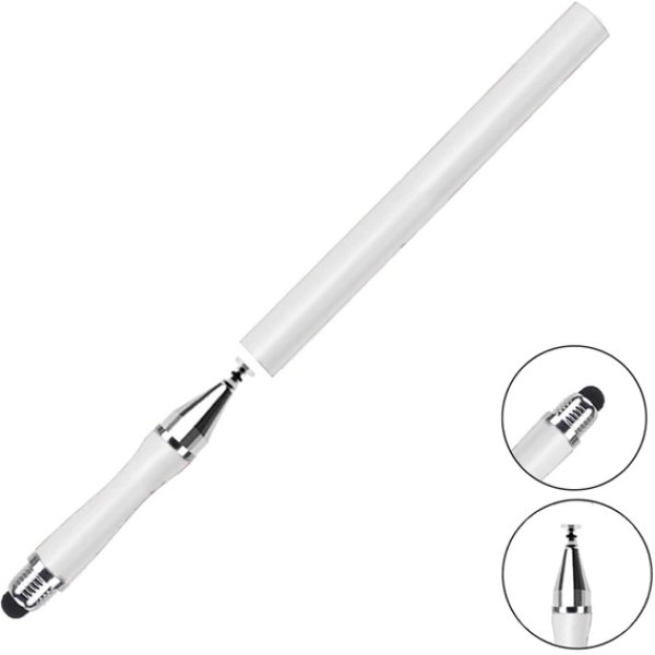 Стилус ручка Universal Drawing 2 в 1 для планшетов и смартфонов White