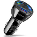 Автомобильное зарядное устройство Fonken 3USB Quick Charge 3.0 2.1A Black