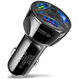 Автомобильное зарядное устройство Fonken 3USB Quick Charge 3.0 2.1A Black