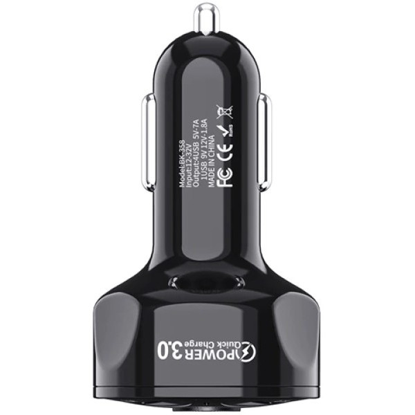Автомобільний зарядний пристрій Fonken 3USB Quick Charge 3.0 2.1A Black