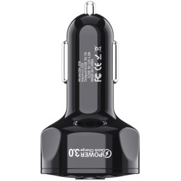 Автомобільний зарядний пристрій Fonken 3USB Quick Charge 3.0 2.1A Black