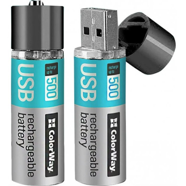 Акумулятори ColorWay USB AA/HR06 Li-Pol 1200mAh BL 2шт (CW-UBAA-02)