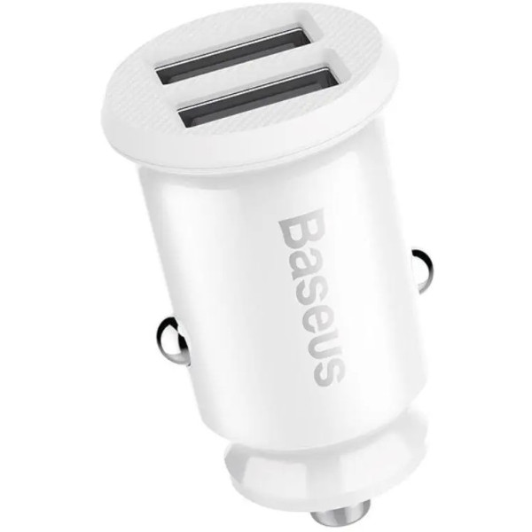 Автомобільний зарядний пристрій Baseus Grain Car 2USB 3.1A White (CCALL-ML02)