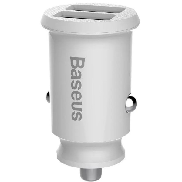 Автомобільний зарядний пристрій Baseus Grain Car 2USB 3.1A White (CCALL-ML02)