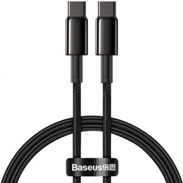 Кабель Baseus Tungsten Gold Fast Charging Type-C to Type-C 100W 1m Black (CATWJ-01)