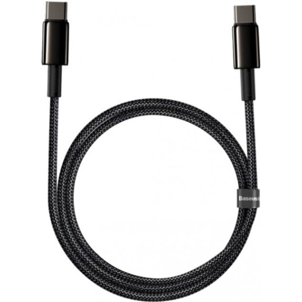 Кабель Baseus Tungsten Gold Fast Charging Type-C to Type-C 100W 1m Black (CATWJ-01)