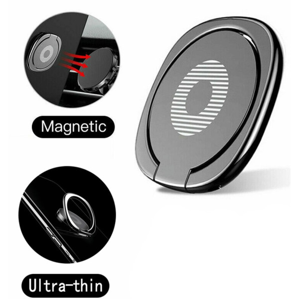 Кільце-тримач Finger Ring Holder Magnetic для смартфону Black