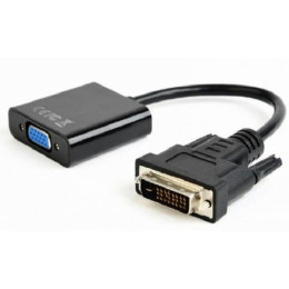 Адаптер Cablexpert DVI-D-VGA, 0.2 м, чорний (AB-DVID-VGAF-01)