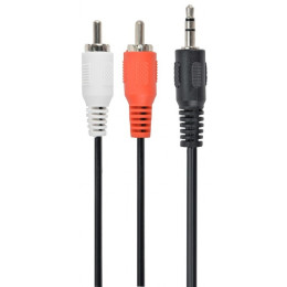 Аудіо-кабель Cablexpert 3.5mm-2хRCA 1.5м, стерео, Black (CCA-458)