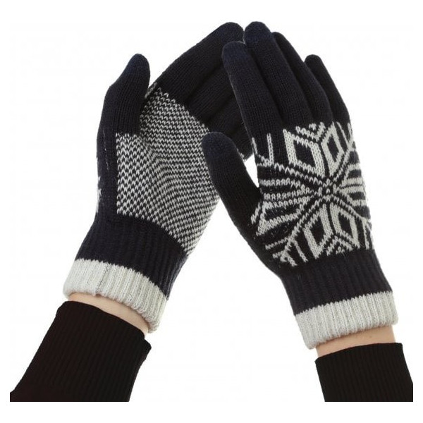 Перчатки ArmorStandart Touch Gloves Snowflake с орнаментом Blue